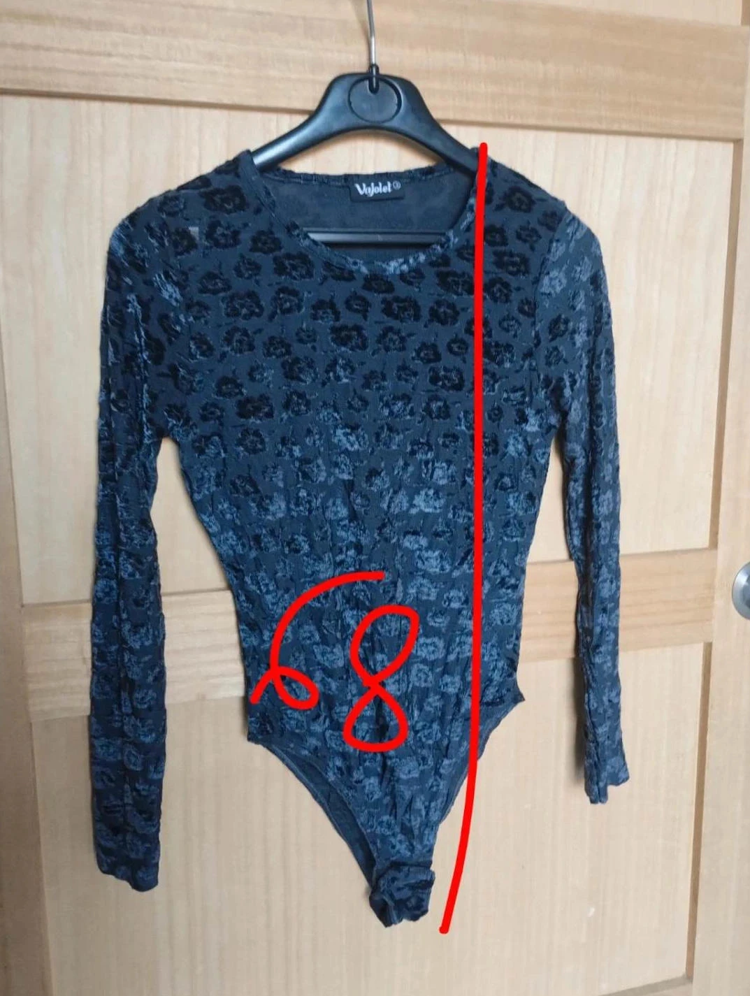 Marineblauw fluwelen body, lange mouwen, Vajolet T3 – photo 7